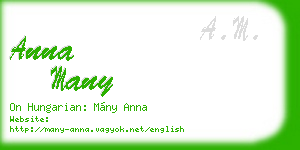 anna many business card